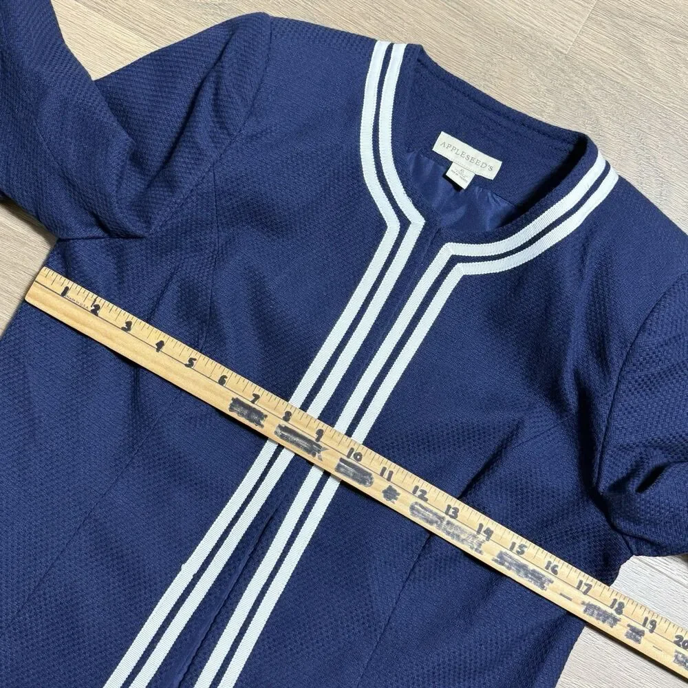 Appleseeds Dress Suit Women 6 Blue Dress Jacket Career Business Office Vintage